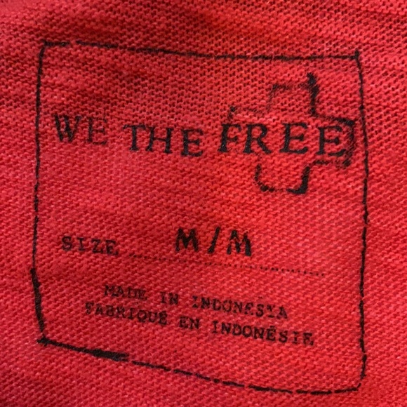 Free People We The Free Short Sleeved Red Crop Top, Medium - Picture 8 of 11